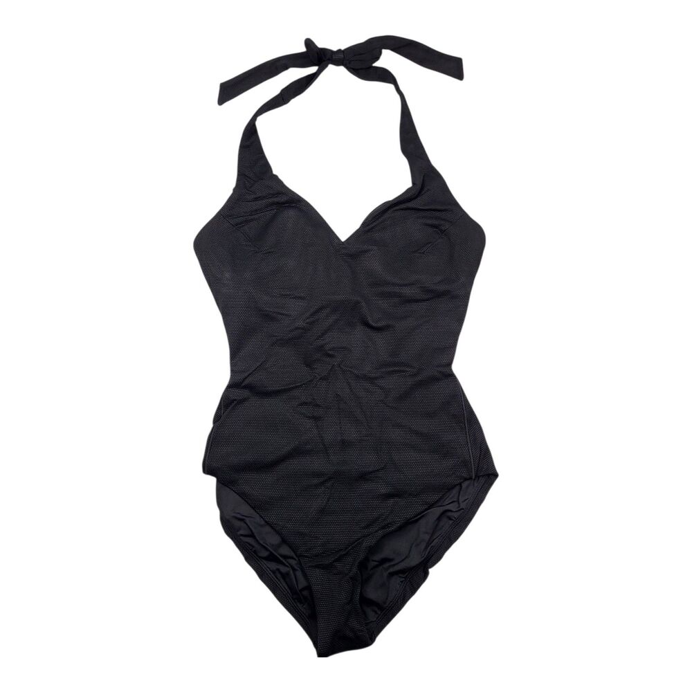 Spanx Shaping Halter One Piece Swimsuit Very Black 50684R Size Large